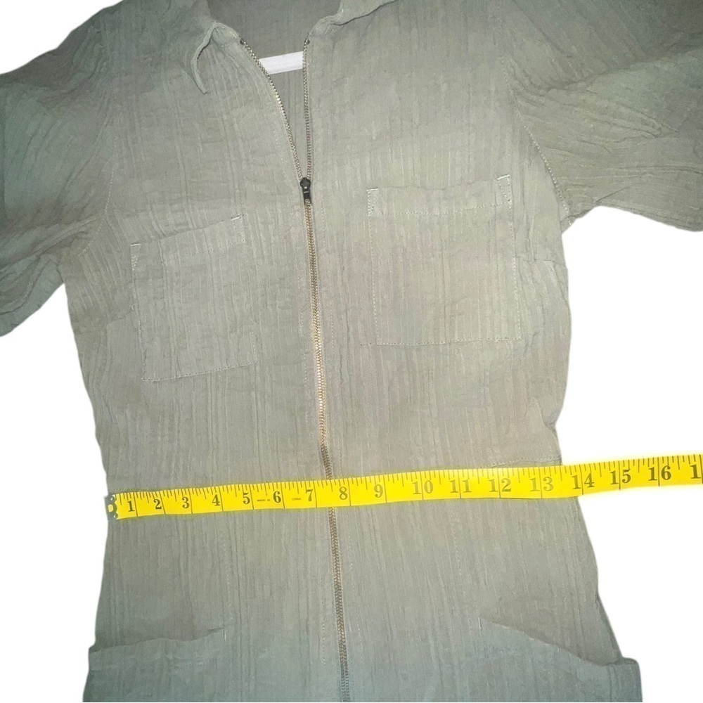 ▶️ The Odells x Anthropologie ◀️ Army Green Textured Utility Jumpsuit Size 6 - Picture 5 of 17